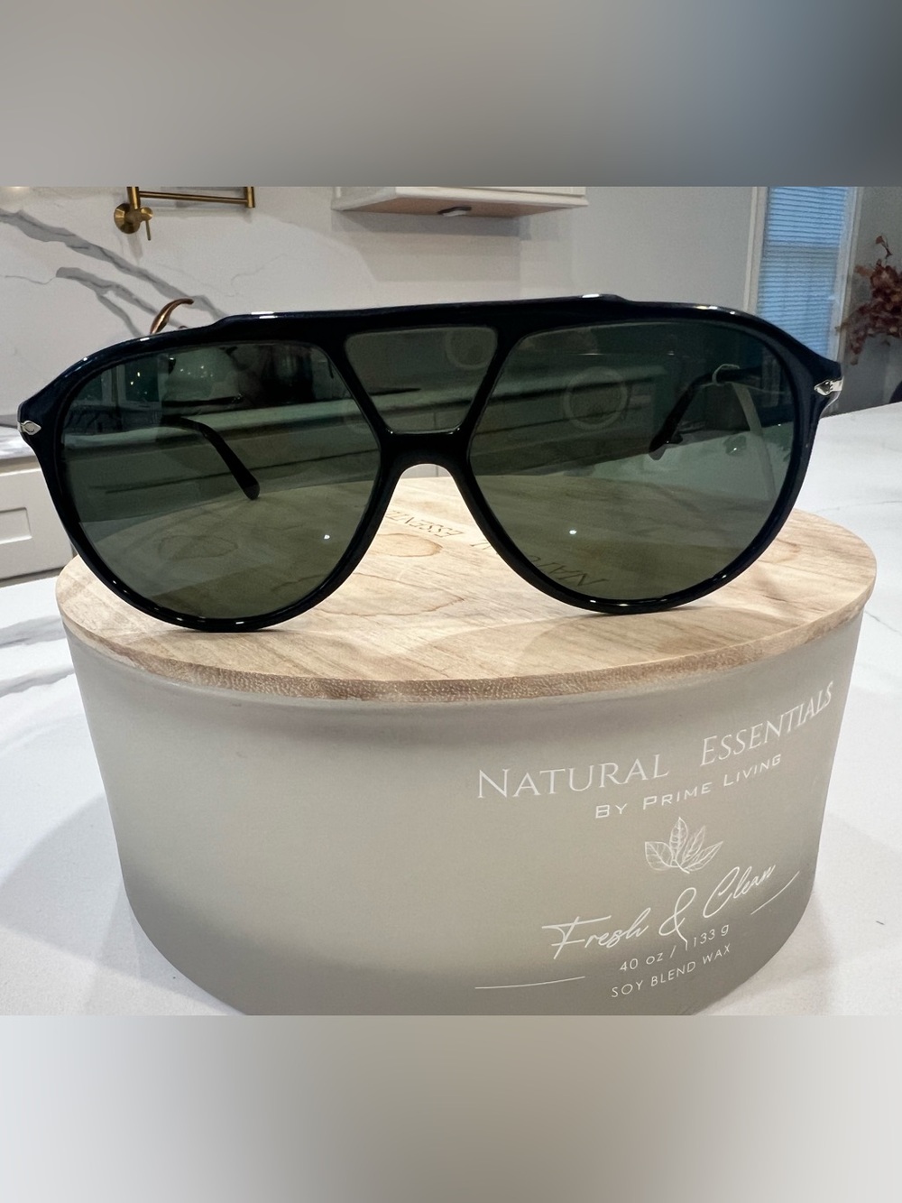 Persol PO3217S Men's Black Pilot Sunglasses 🕶️✨
